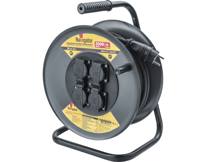 Удлинитель Navigator 93 897 NPE-RM-04-30-E-IP44-3x2.5 катушка 4 гн. c/з КГ 30м