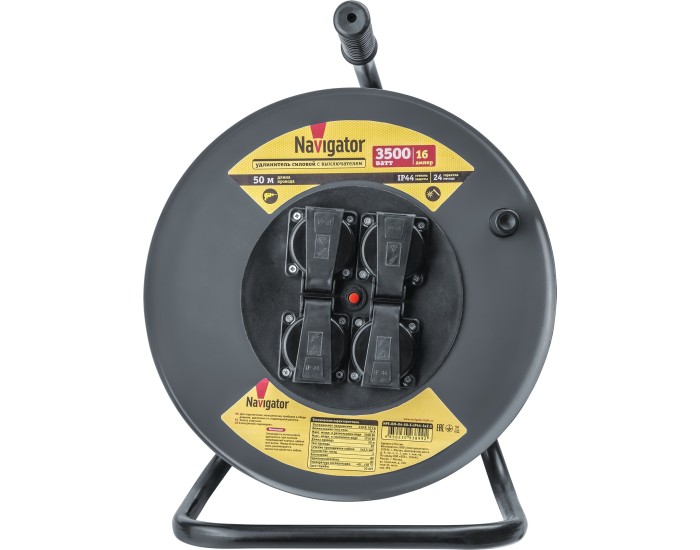 Удлинитель Navigator 93 899 NPE-RM-04-50-E-IP44-3x2.5 катушка 4 гн. c/з КГ 50м