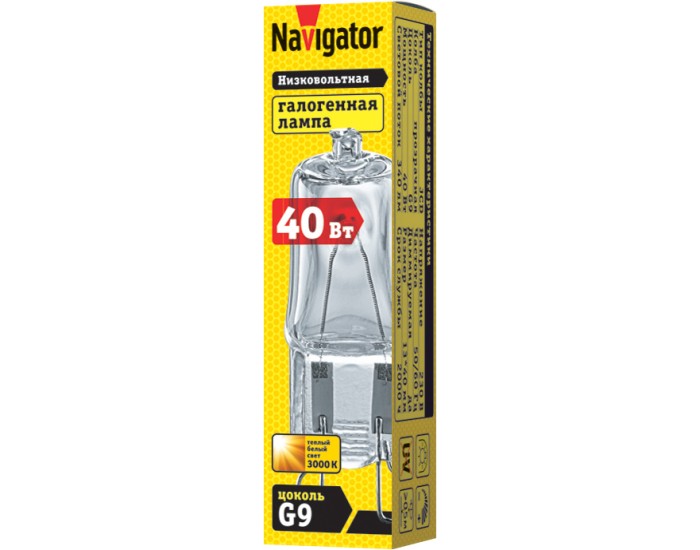 Лампа Navigator 94 215 JCD9 40W clear G9 230V 2000h