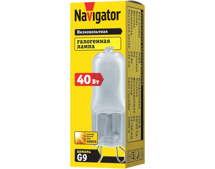 Лампа Navigator 94 232 JCD9 40W frost G9 230V 2000h