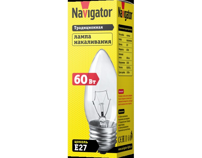 Лампа Navigator 94 329 NI-B-60-230-E27-CL
