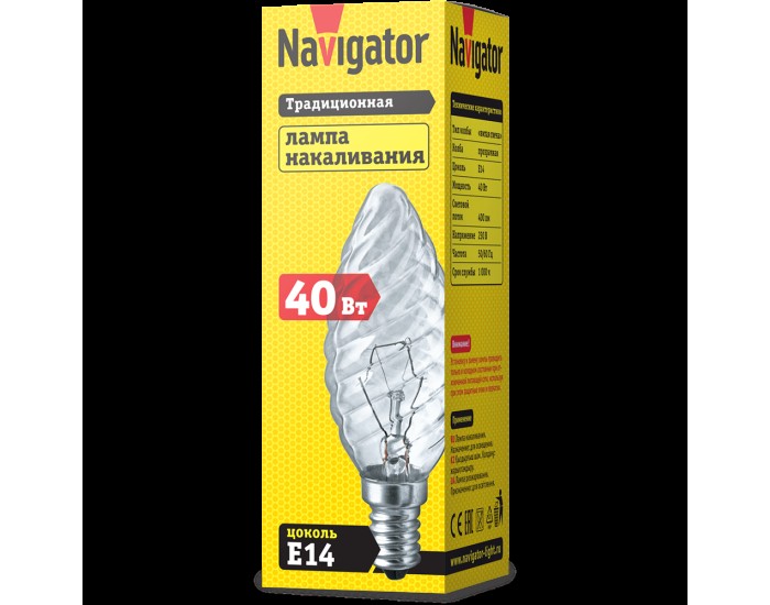 Лампа Navigator 94 332 NI-TC-40-230-E14-CL
