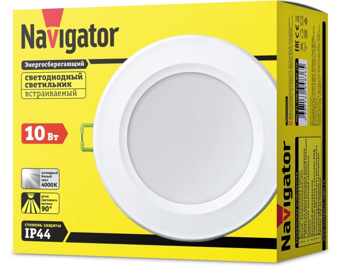 Светильник Navigator 94 836 NDL-P1-10W-840-WH-LED (аналог R80 100 Вт)(d121)