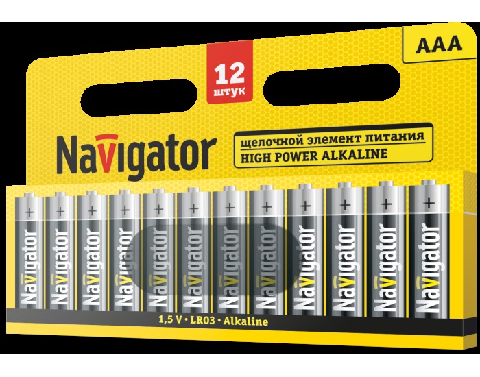 Элемент питания Navigator 95 160 NBT-01 (AAA LR03 BP12)