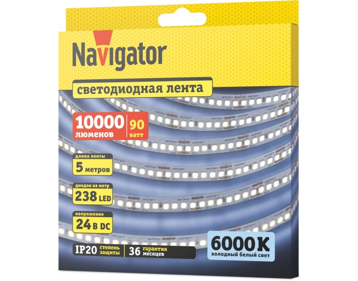 СД Лента Navigator 95 299 NLS-2835CW240-18-IP20-24V 5м