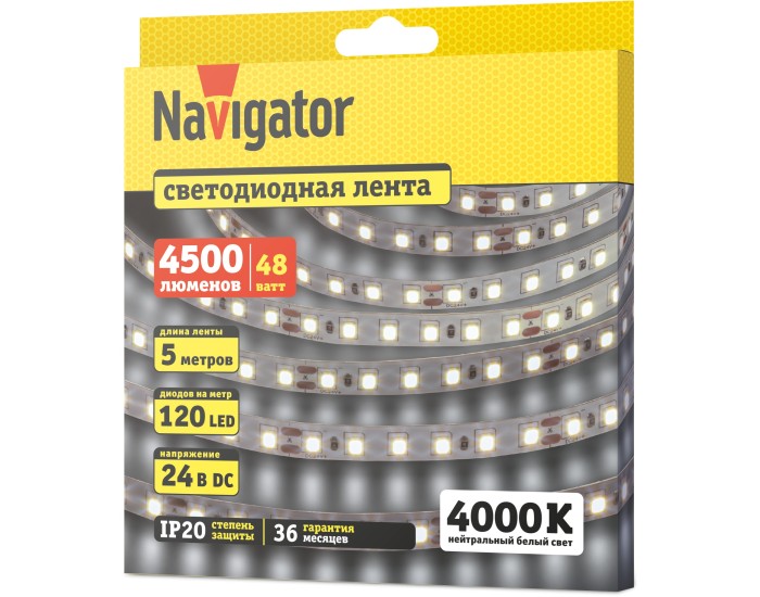 СД Лента Navigator 95 301 NLS-2835W120-9.6-IP20-24V 5м