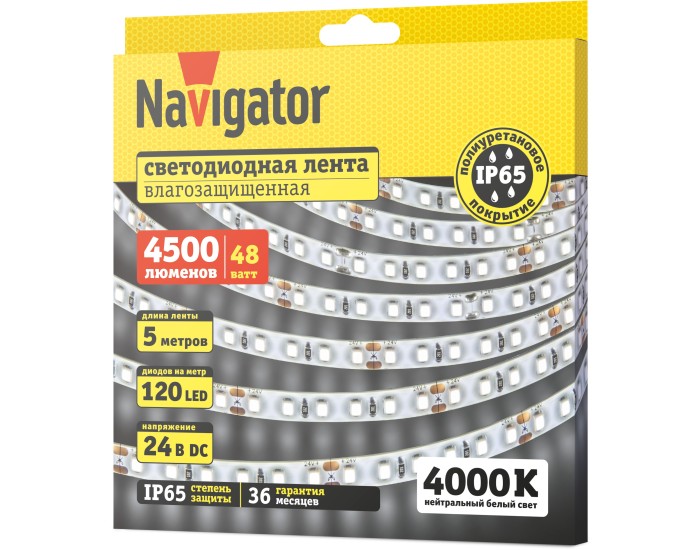 СД Лента Navigator 95 302 NLS-2835W120-9.6-IP65-24V 5м