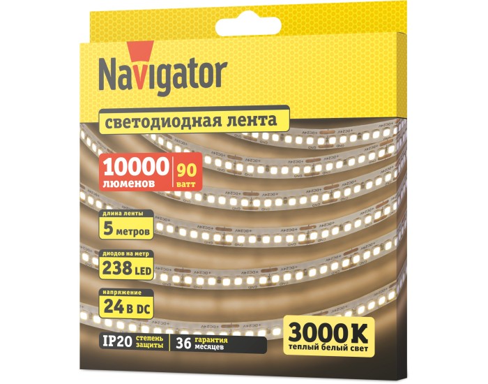 СД Лента Navigator 95 310 NLS-2835WW240-18-IP20-24V 5м