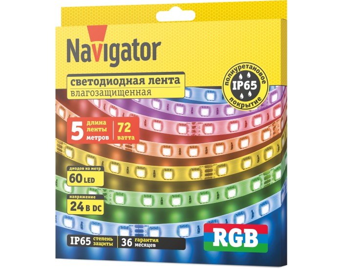СД Лента Navigator 95 314 NLS-5050RGB60-14.4-IP65-24V 5м