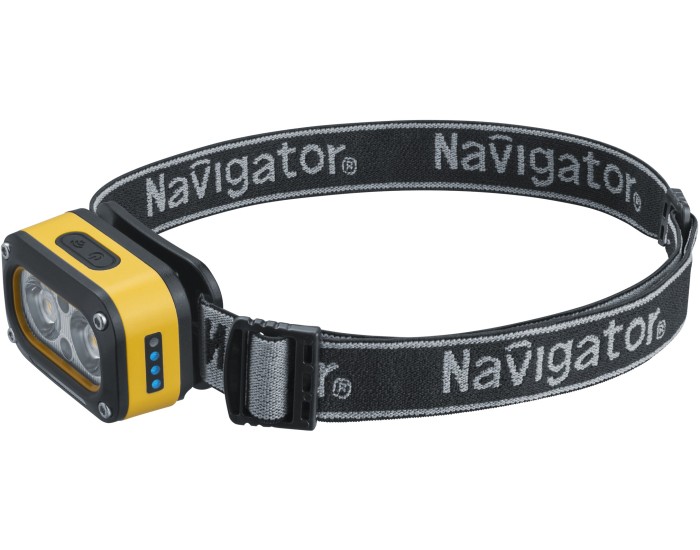 Фонарь Navigator 95 628 NPT-H43-ACCU налоб 1LEDx3Вт,1LEDx3Вт,5реж,Li-ion0.5Ач