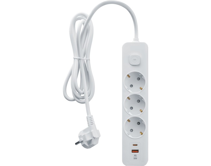 Удлинитель Navigator 95 688 NPE-USB06-03-300-ESC-3X1-PD20W