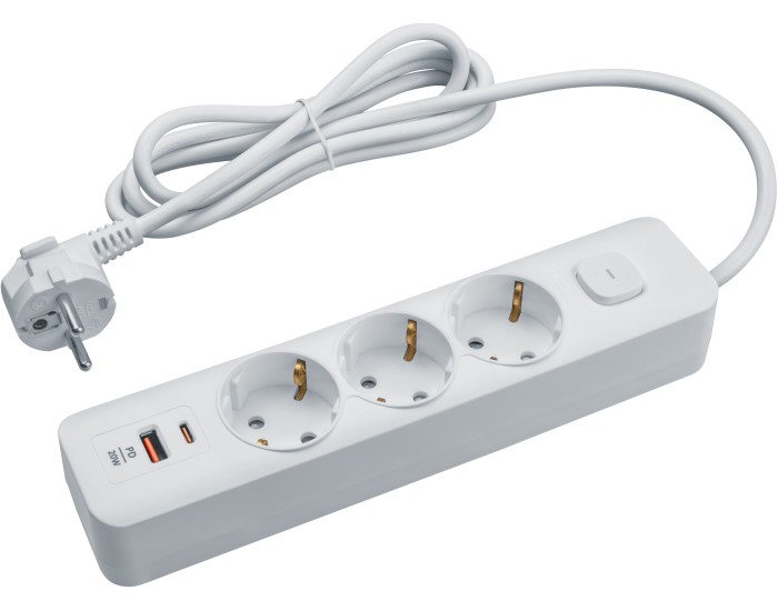 Удлинитель Navigator 95 689 NPE-USB06-03-500-ESC-3X1-PD20W