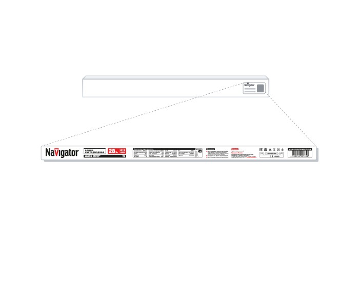 Лампа Navigator 95 785 NLL-G-T8-28-230-4K-G13-FR-R