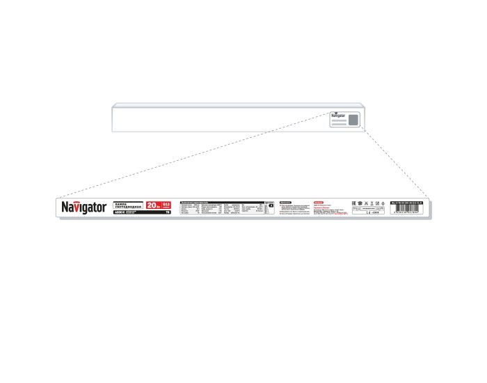 Лампа Navigator 95 789 NLL-G-T8-20-230-4K-G13-CL-R